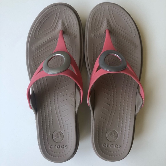 CROCS Shoes - Crocs Sanrah Women’s Flip Flops Wedge size 7